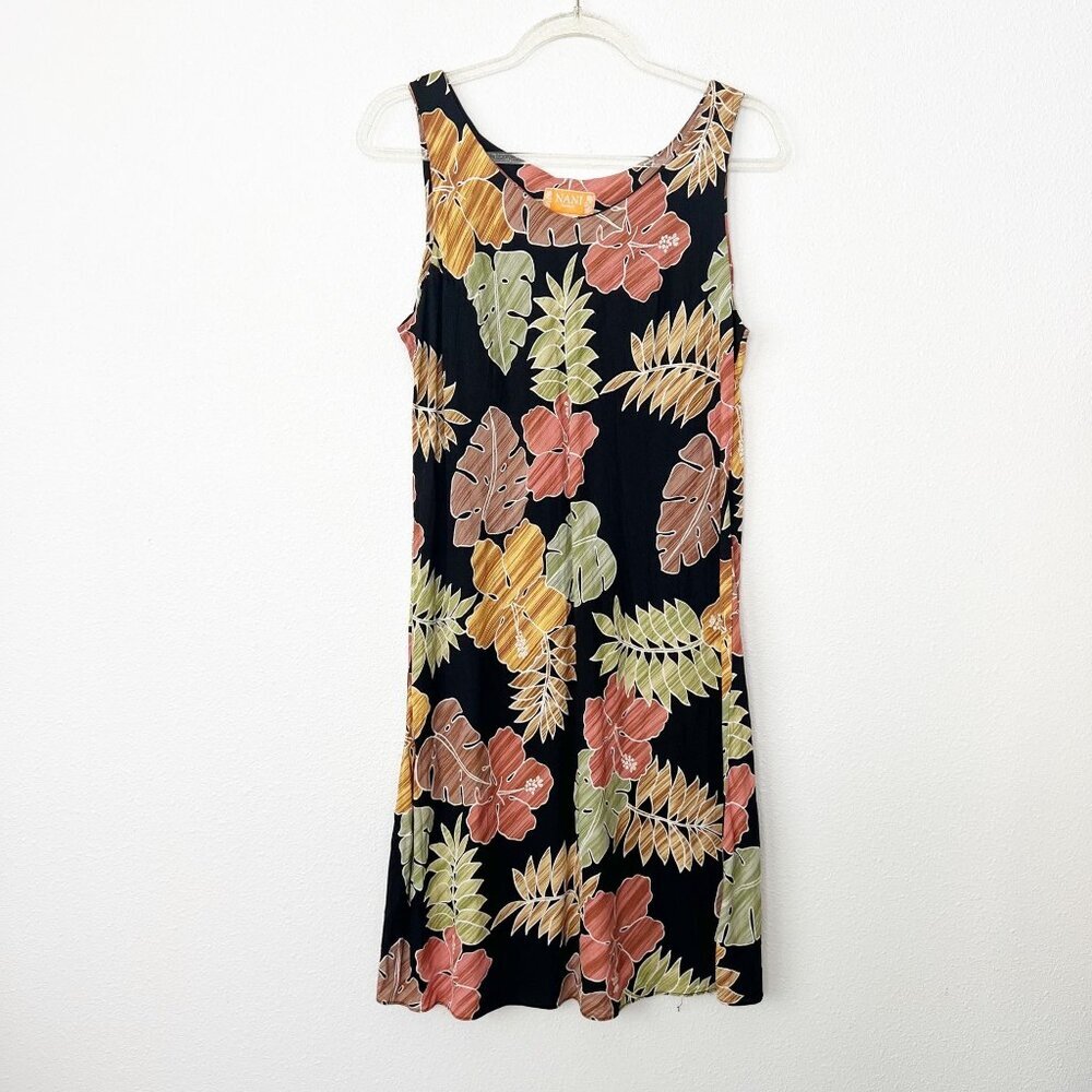 Nani Hawaii Womens Medium Hibiscus Floral Viscose Aloha Dress